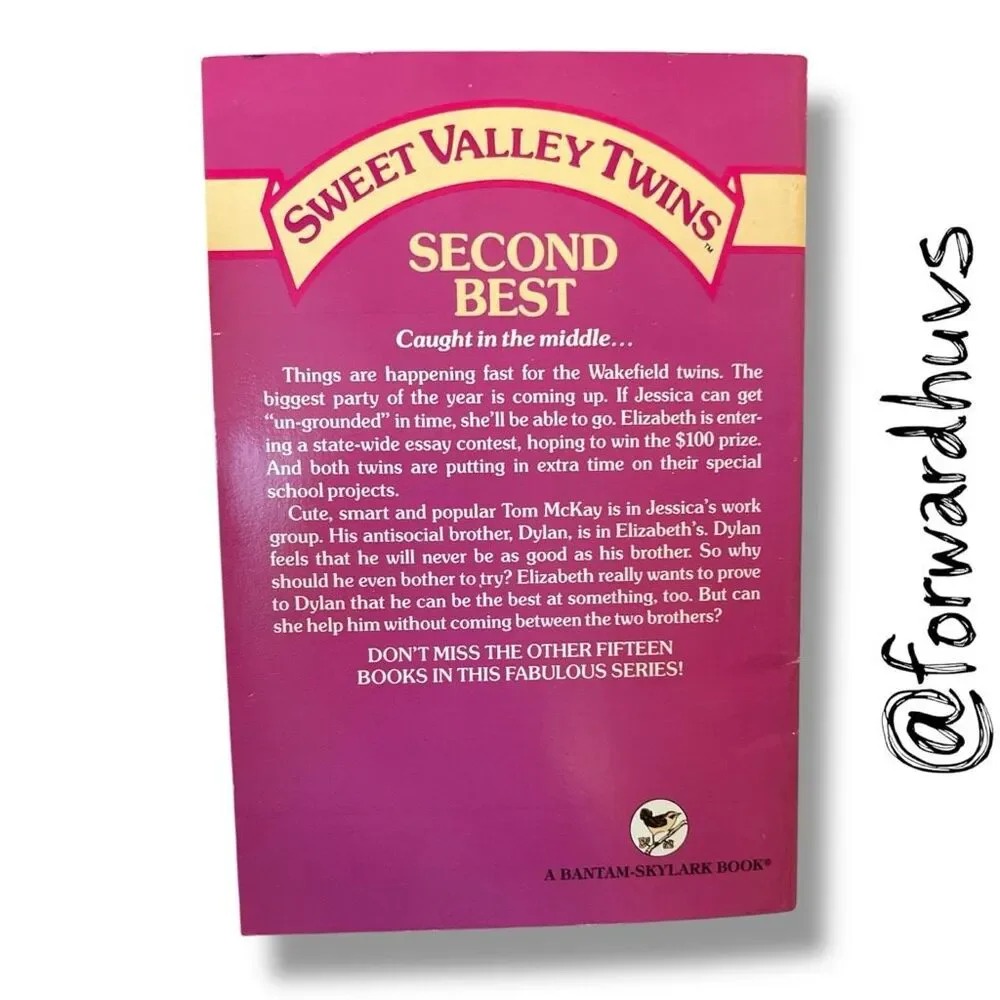 Sweet Valley Twins #16 Second Best Francine Pascal Vintage 1988 Paperback